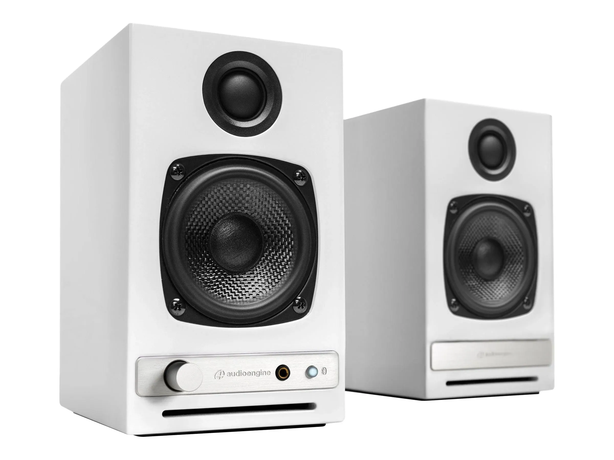 Audioengine HD3 60W Powered Bookshelf Stereo Wireless Speakers - White