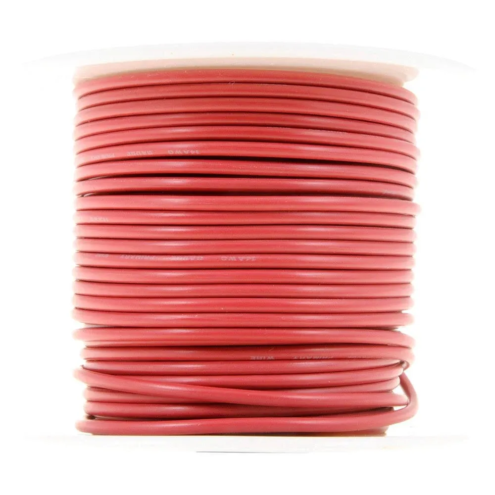 Automotive Primary Wire, 14 Gauge, Red, 100 Ft