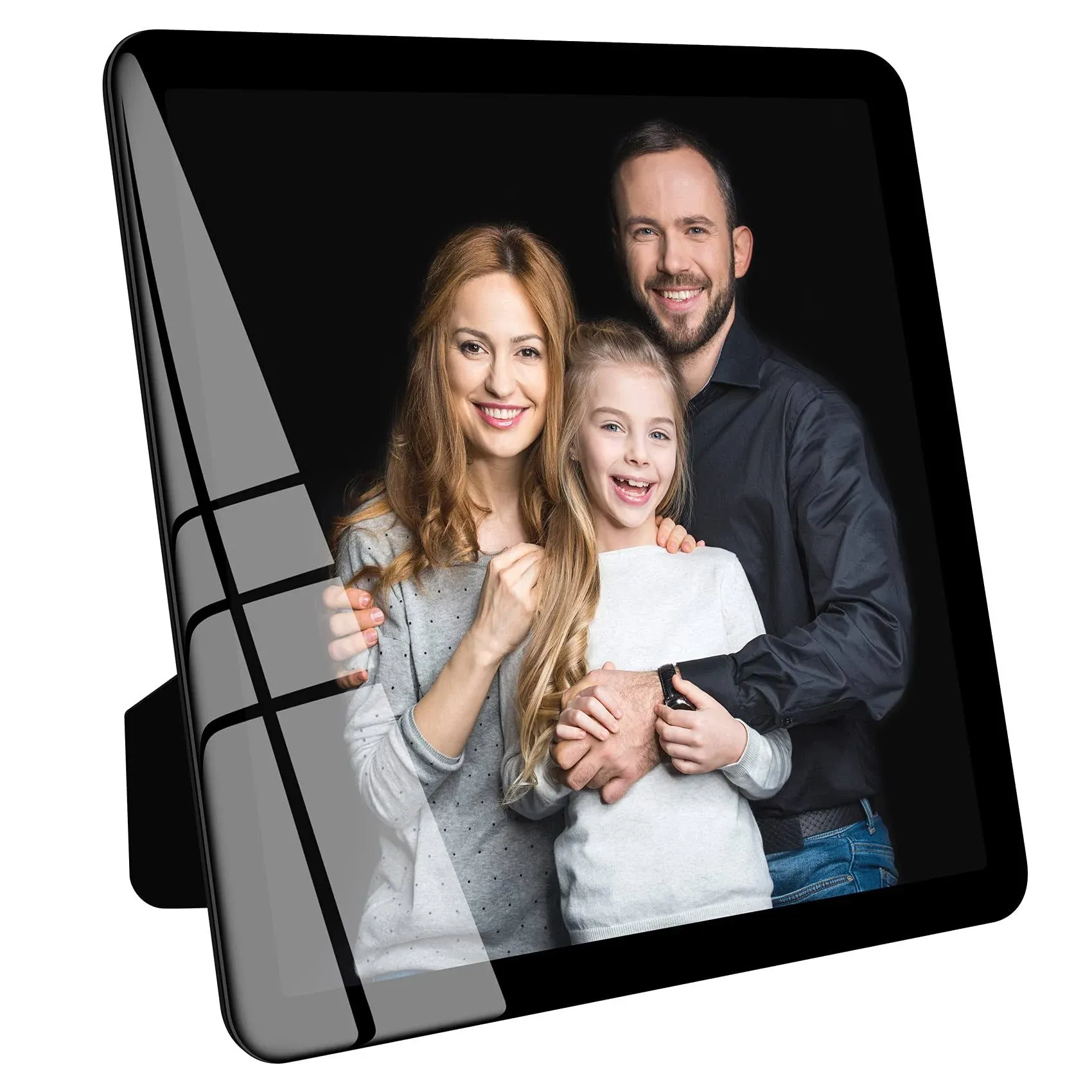 Bluesun 8x8 Black Real Glass Hanging Picture Frame