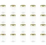 Encheng 10 oz Hexagon Clear Glass Mason Jars with Lids