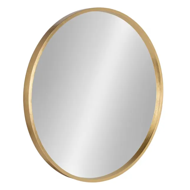 Kate and Laurel Travis Round Wood Wall Mirror