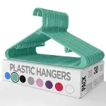 Utopia Home Plastic Hangers 30 Pack - Clothes Hanger with Hooks - Durable & Space Saving Coat Hanger - Heavy Duty Aqua Hangers - Skirt Hangers