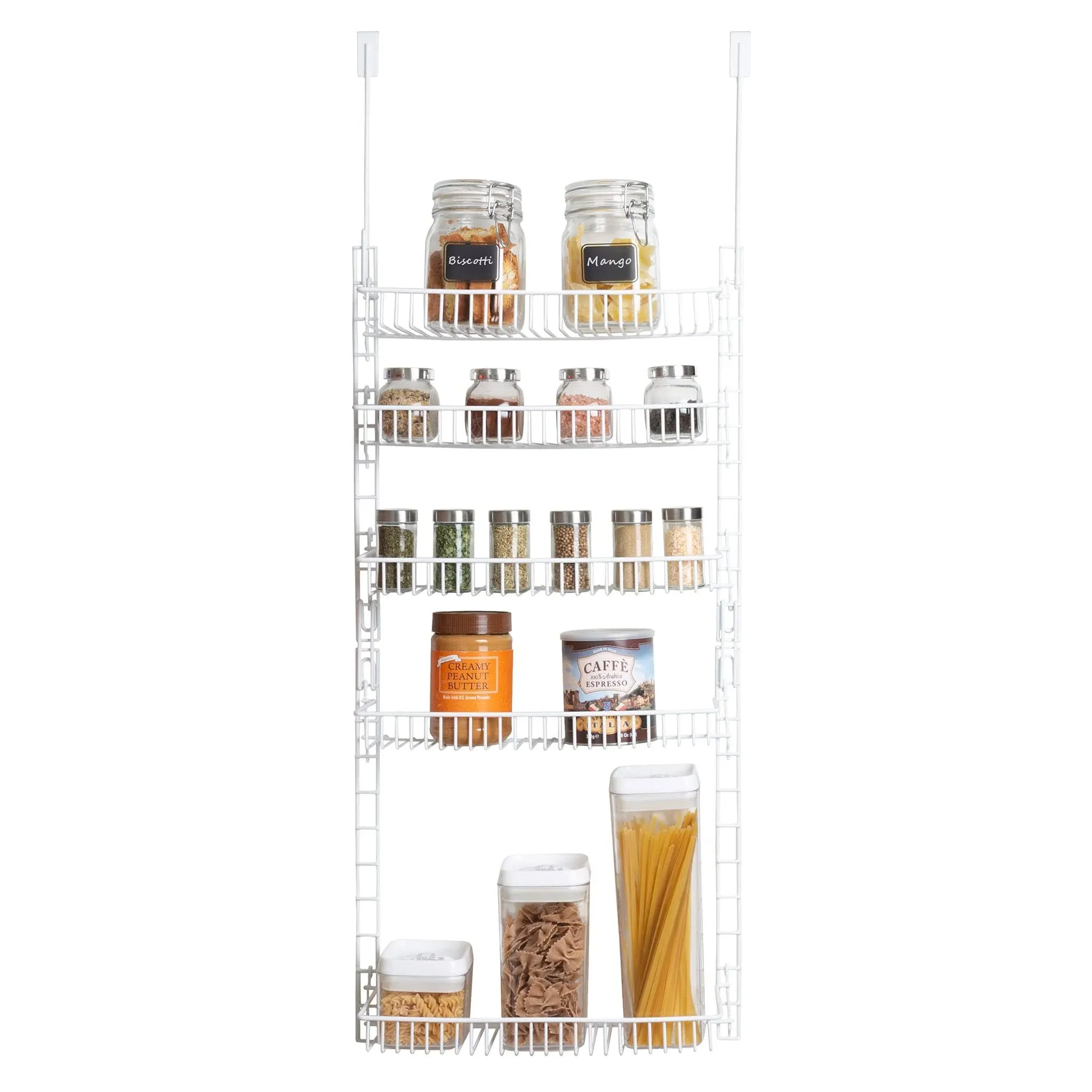 Smart Design Over The Door Adjustable Pantry Organizer Rack W 5 Adjus