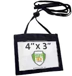 5 Pack - Premium Vaccination Record Card Holder Wallet with Lanyard - 4 x 3 Credential & Travel Badge Holder with 3 Pockets - Clear Plastic 4x3