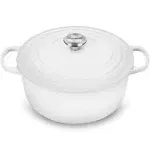 Le Creuset Signature Enameled Cast Iron Round French / Dutch Oven, 7.25-Quart, White