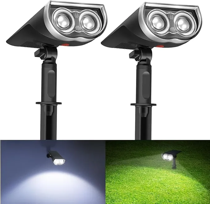 Solar Spot Lights Outdoor, Consciot 12 LEDs IP67 Waterproof Dusk-to-Dawn Solar ...