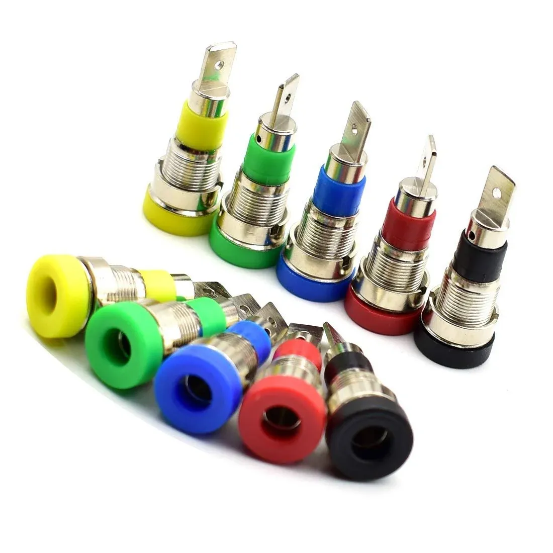 10Pcs 4mm Banana Jack Socket Female Adapter Panel Mount Binding Post for 4mm ...