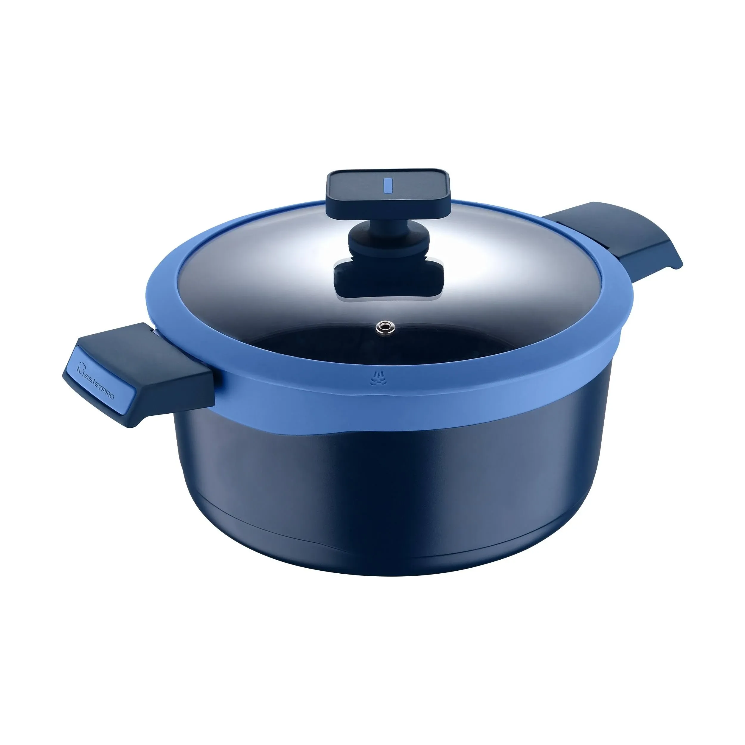 Masterpro Gastro Diamond Collection 2-Piece Cast-Aluminum Nonstick Dutch Oven, 4.8 Qt, Blue