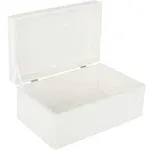 Creative Deco Large White Wooden Storage Box | 30 x 20 x 14 cm (+/ 1 cm) | with Hinged Lid | Easter Gift Box for Kitchen