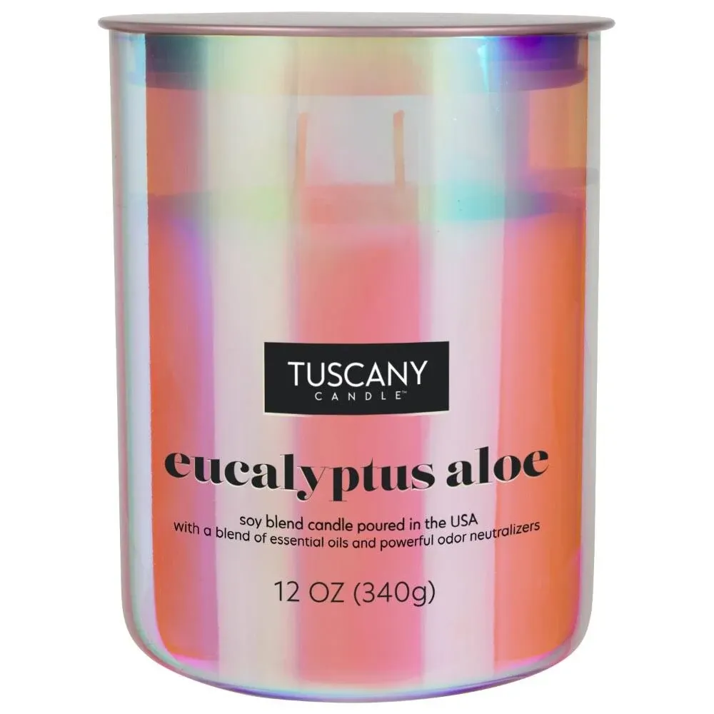 Tuscany Serene Clean Eucalyptus Aloe Scented Candle - 12 oz