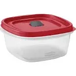 Rubbermaid Easy Find Lid Square 5-Cup Food Storage Container (Pack of 3), Red (V