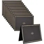 12-Pack Certificate Holders for Letter-Size Paper Award Diploma, Black with Gold Foil Border