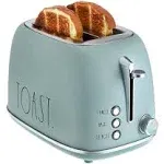 Rae Dunn Retro Rounded Bread Toaster, 2 Slice Stainless Steel Toaster with Remov