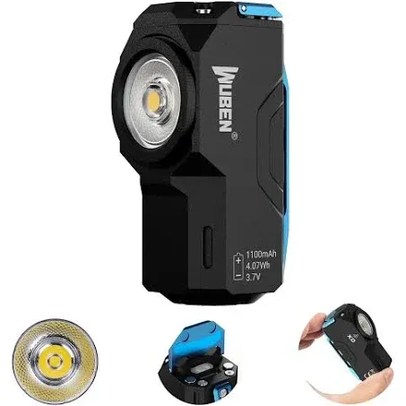 WUBEN X0 Rechargeable Mini Flashlight with Clip, 900 High Lumens Small Pocket LED Flashlights, 175° Floodlight Right Angle Magnetic Flashlight, Super Bright 7 Modes for Hiking, Camping, Everyday Use