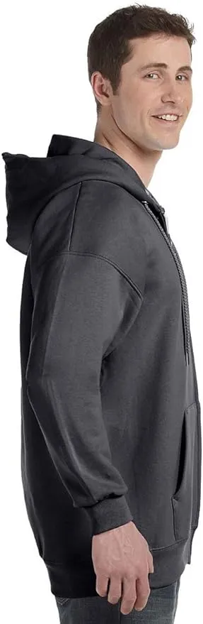 Hanes mens Full Zip Ultimate Heavyweight athletic hoodies, Black, Large US