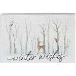 Simply Said, Inc Small Talk Rectangles - Winter Wishes - Serene Winter Landscape On Rustic Distressed Wood - 3.5" x 5.25" Made in USA