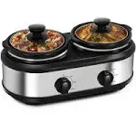 HEYNemo Double Slow Cooker Buffet Servers and Warmers