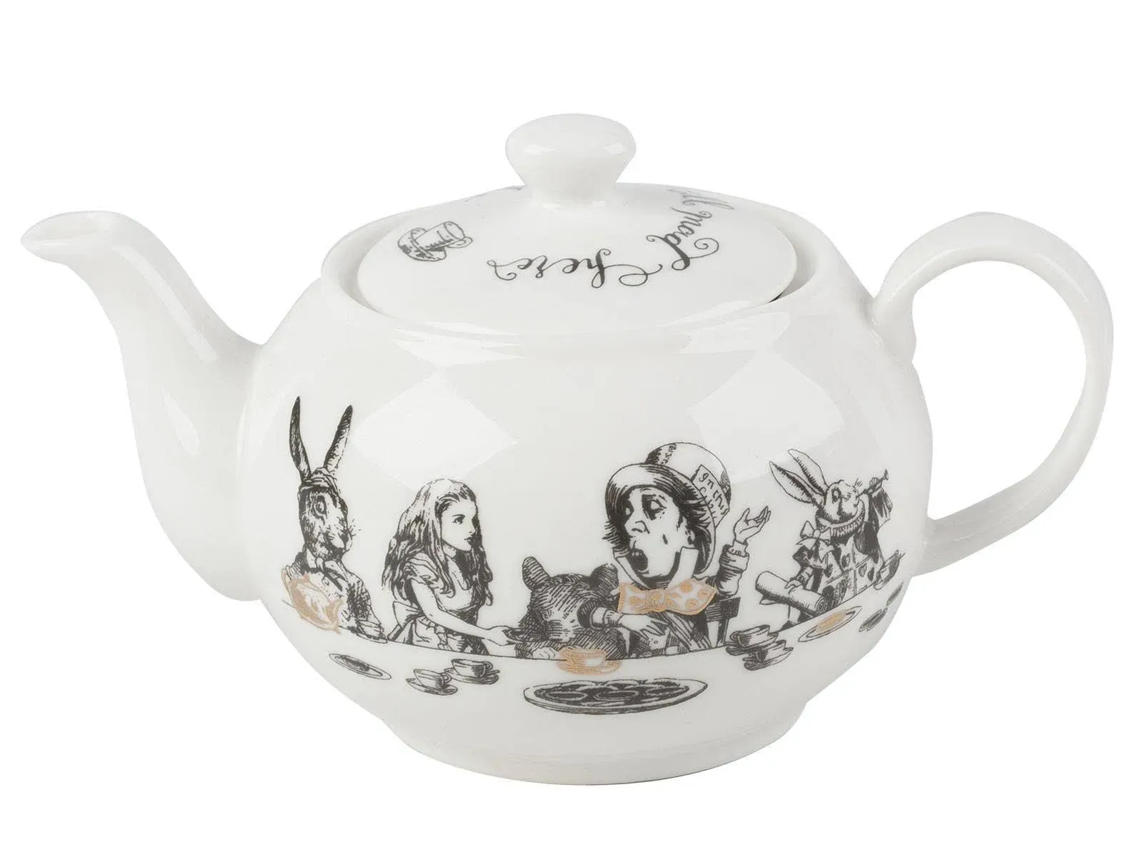 V&A Alice in Wonderland Mini Teapot, 450 ml, White