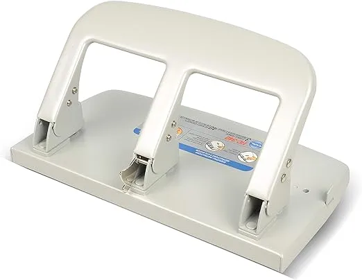 CARL, Medium-Duty 3 Hole Paper Punch, 40 Sheet Punch Capacity, Metallic, Model:HC-340
