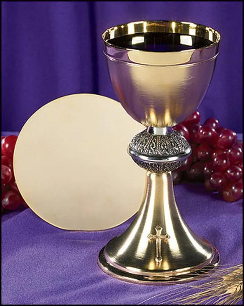 Sudbury Budded Cross Chalice and Paten Set