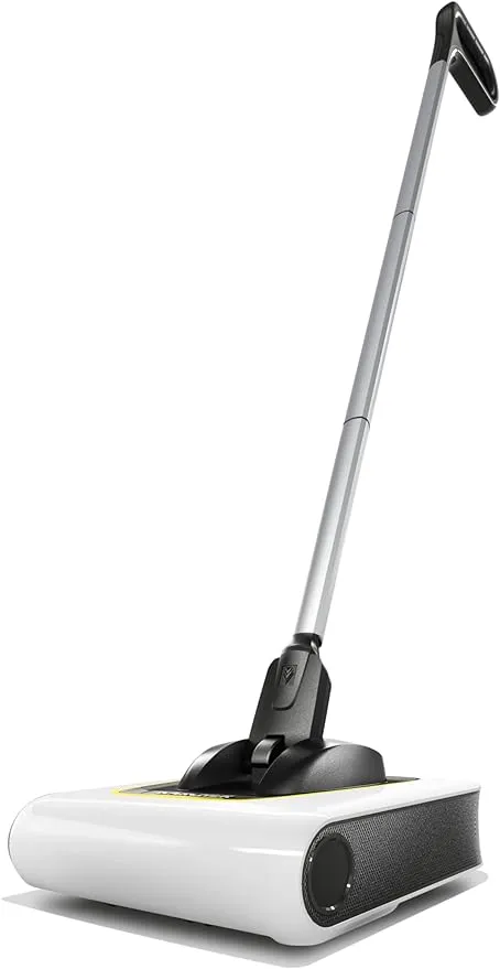 Kärcher KB 5 Electric Floor Sweeper Broom - Multi-Surface - Lightweight and Cordless - Ideal for Fur, Hair, Dirt, & Debris - 8.25" Cleaning Width - White