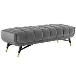 Modway Adept 60" Performance Velvet Bench - Gray