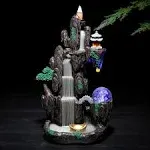 Semli Backflow Incense Holder Waterfall Incense Burner Home Decor Aromatherapy Ornament Incense Cones with Backflow Incense Cones Free (Yuanbao)