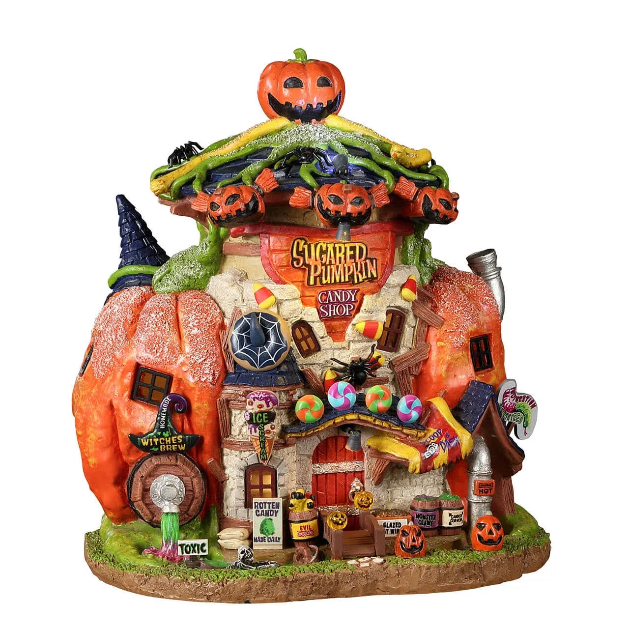 Lemax Spooky Town Halloween Village Sugared Pumpkin Candy Shoppe 25855 New!