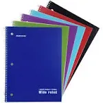 Mintra Office Spiral Notebooks Solid Wide Ruled 6 Pack