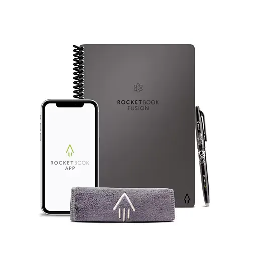 Rocketbook Fusion Smart Notebook Seven Assorted Page formats Gray Cover 21 8.8 x 6 Sheets