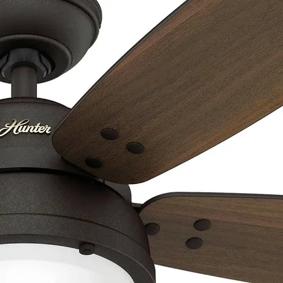 Hunter Channelside 52 in. LED Indoor/Outdoor Noble Bronze Ceiling Fan with Remote Control 59040