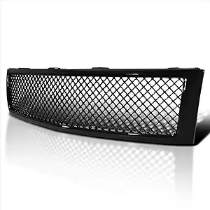 2007-2013 Chevrolet Silverado 1500 Pickup Glossy Black Front Hood Mesh Grille