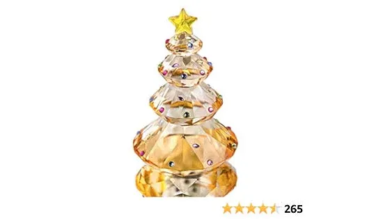 QFkris Crystal Christmas Tree Figurine Glass Paperweight Table Ornament Christmas Holiday Creative Gift