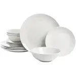 10 Strawberry Street Simply Coupe 12 Piece Dinnerware Set, White