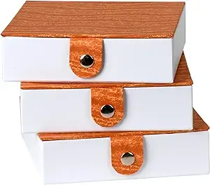 Hammont Jewelry Box for Women - 3 Pack Bridesmaid Proposal Box - Snap Closure Gift Boxes – Decorative Storage Holder Display - Cute Girls Birthday Present & Mothers Day Gift - 5.9“x5.9“x1.8” (Orange)