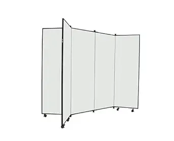 Display Towers, Portable Wall Divider Boards for Art Show Partitions, Classroom Panels and Offices - 6'5"H x 6'2"W - 6 Panels - Yellow Fabric