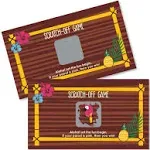 Tiki Luau - Tropical Hawaiian Summer Party Game Scratch Off Cards - 22 Count