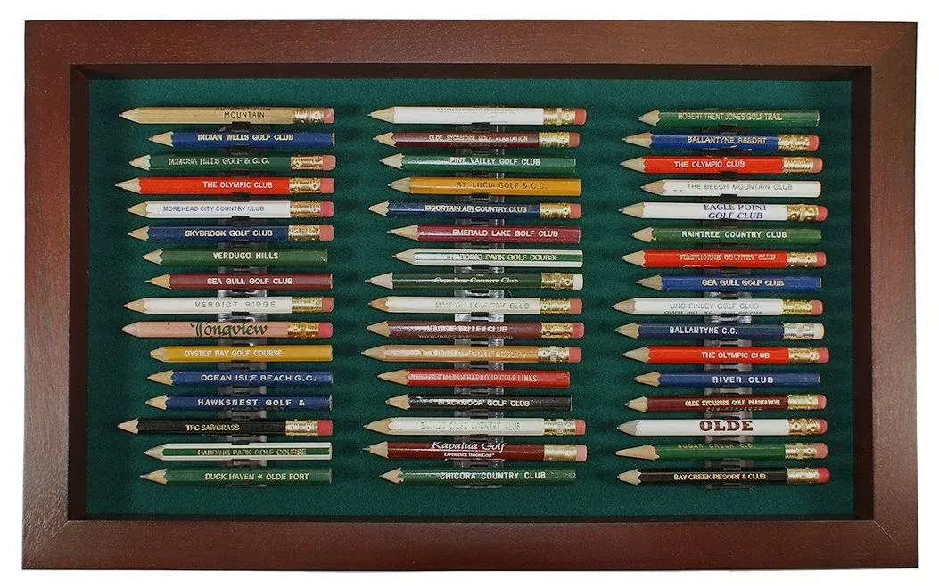 Eureka Golf Pencil Display Case | Holds 48 Round or Octagonal Golf Pencils | Black Finish | Made in The USA