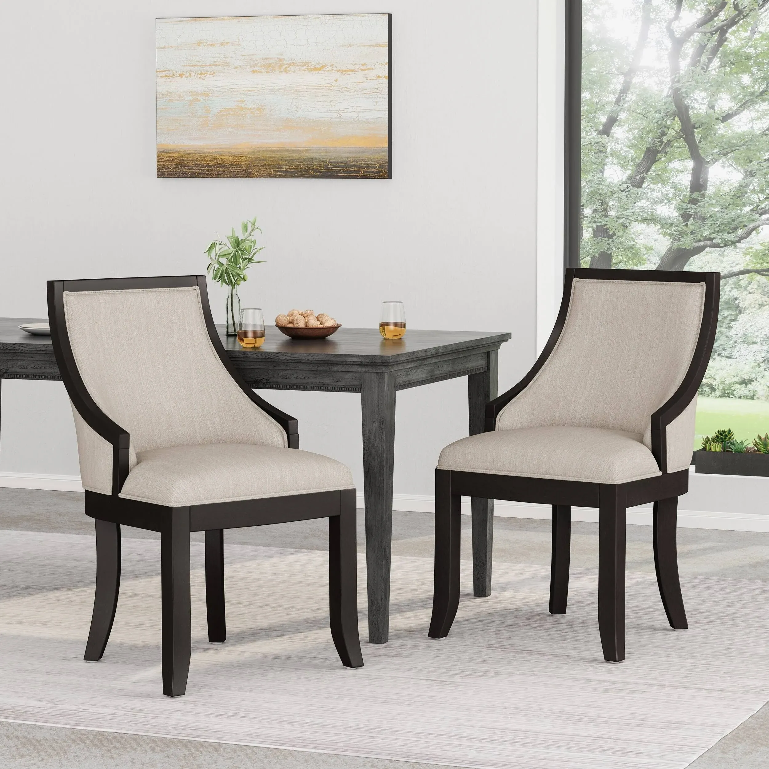 Christopher Knight Home Thurber Upholstered Birch Wood Dining Chairs (Set of 2)