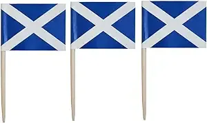 JAVD CYPS 100 Pcs Scotland Flag Scot Toothpick Flags, Small Mini Stick Cupcake ...