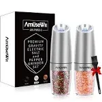 Gravity Electric Pepper and Salt Grinder Set White Light - Battery Operated...