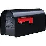 Architectural MAILBOXES Ironside Large Capacity Galvanized Steel Black, Post-Mount Mailbox, MB801BAM