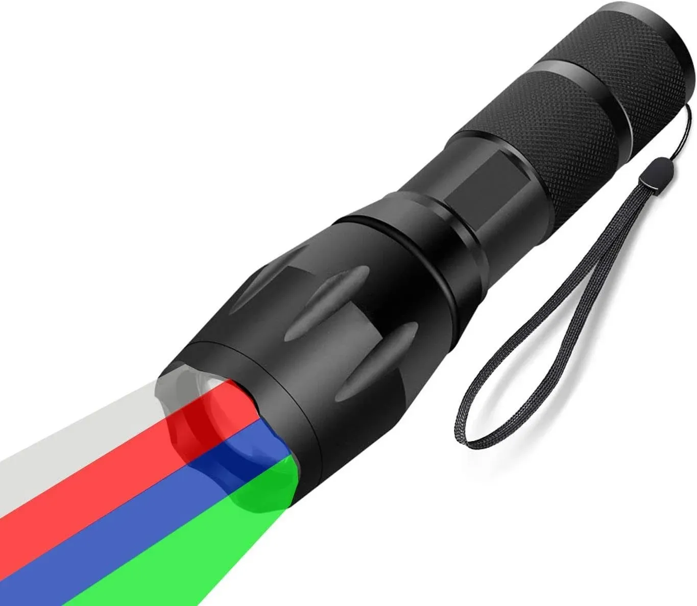 4 in 1 Multicolor Red Green Blue White Flashlight, Single Mode White Red Green Blue Light Flashlight, White Red Green Blue LED Red Green Blue White Red Light for Outdoor Activities