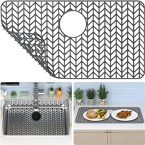 TOOVEM A Family of Manufacturers TOOVEM Kitchen Sink Mats, 26"x 14" Sink Protectors for Kitchen Sink, Silicone Sink Mats for The Bottom of Farmhouse