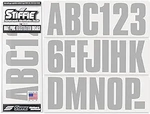 Stiffie Uniline Black 3" ID Kit Alpha-Numeric Registration Identification Numbers Stickers Decals for Boats & Personal Watercraft