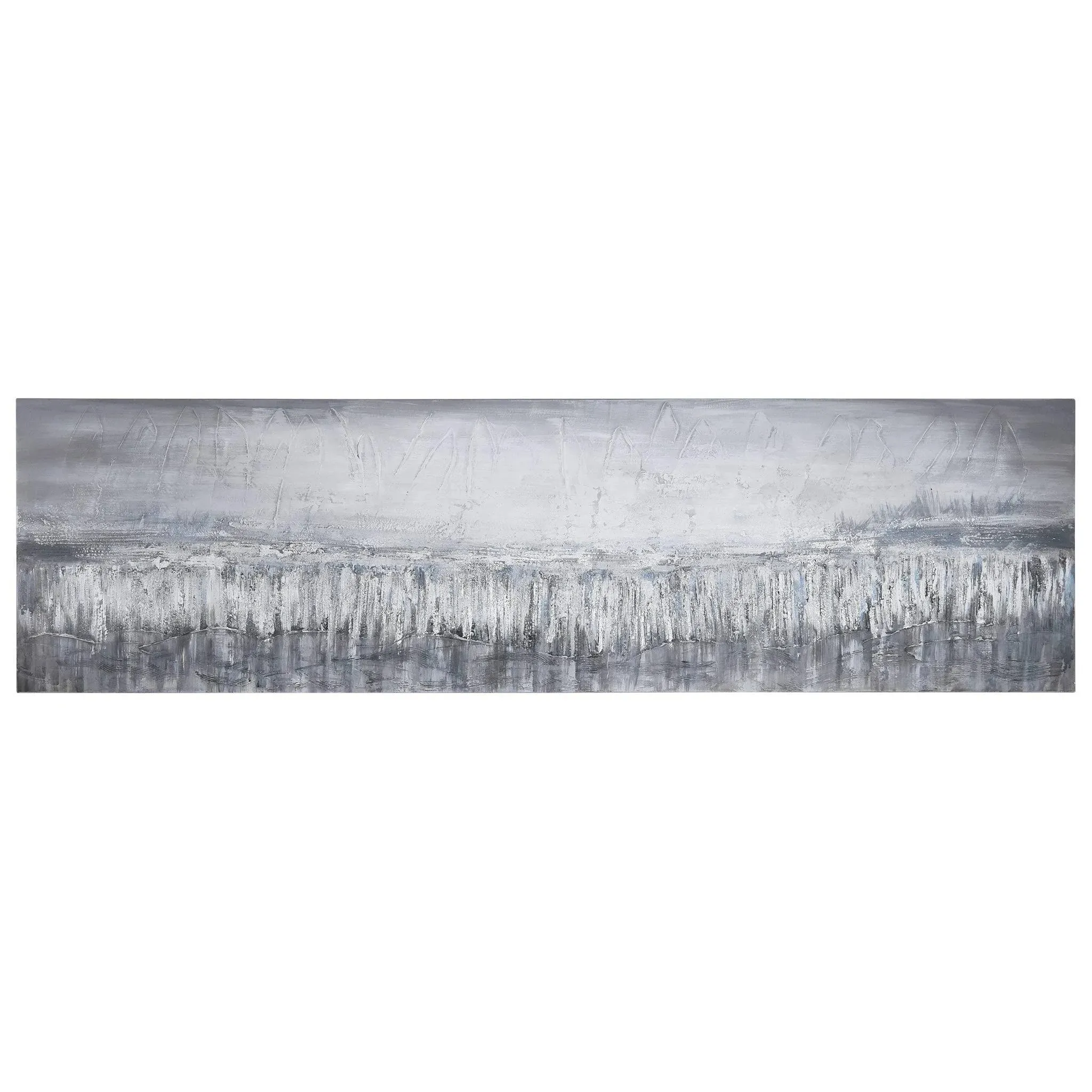 Empire Art Direct Abstract Wall Art Textured Hand Painted Canvas by Martin Edwards, Unframed, 20" x 72", Silver Dust