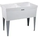 Mustee 26F Utilatwin Floor Mount Laundry Tub, White