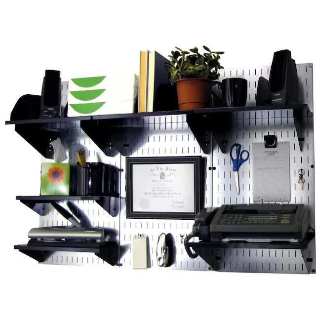 Wall Control 12-in D x 32-in H Galvanized/Black Steel Rectangular Shelf Kit (6 Shelves)