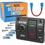 Bilge Pump Switch 3 Way with Panel and 12v LED Lights and Rocker Bilge Switch...