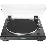 Audio-Technica AT-LP60XBT-SV Fully Automatic Bluetooth Belt-Drive Stereo Turntable, Silver, Hi-Fi, 2 Speed, Dust Cover, Anti-Resonance, Die-cast Aluminum Platter